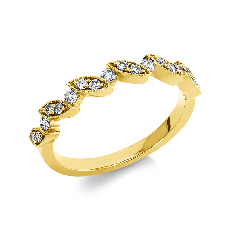 Ring 18 kt GG, 17 Brill. 0,28 ct, TW-si