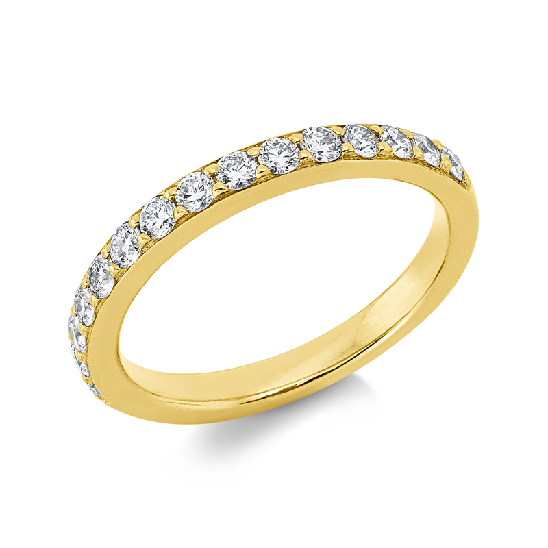 Ring 18 kt GG, 15 Brill. 0,50 ct, TW-si