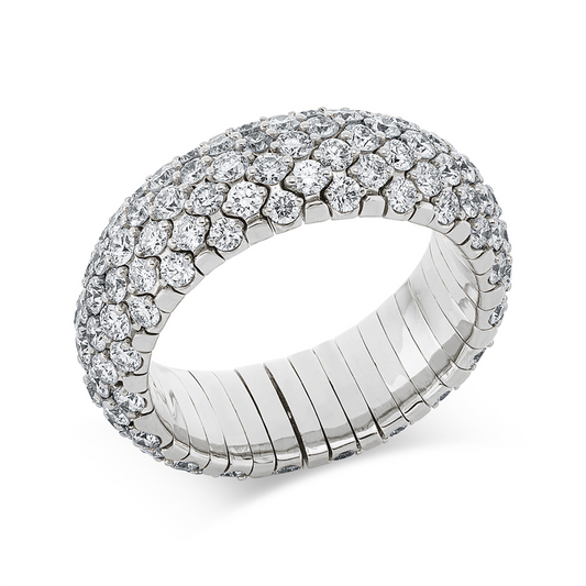 Ring 18 kt WG, Flex-Band, variabel, 140 Brill. 3,32 ct, TW-si