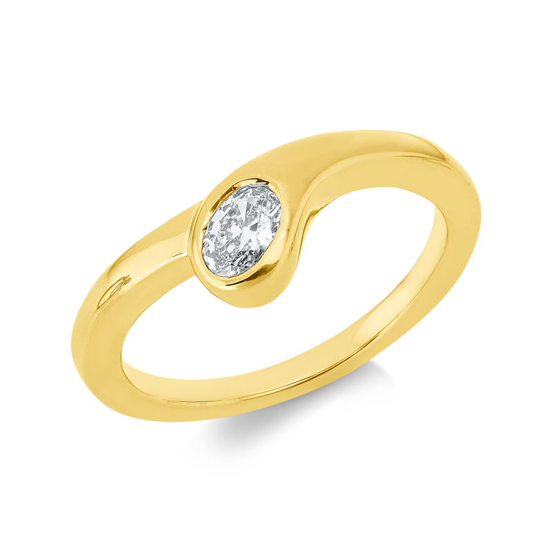 Ring 18 kt GG, 1 Oval 0,25 ct, TW-si