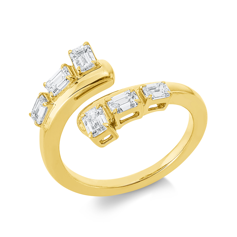 Ring 18 kt GG, 4 Sm.schliff 0,82 ct, TW-si, 2 Sm.schliff 0,30 ct, TW-si
