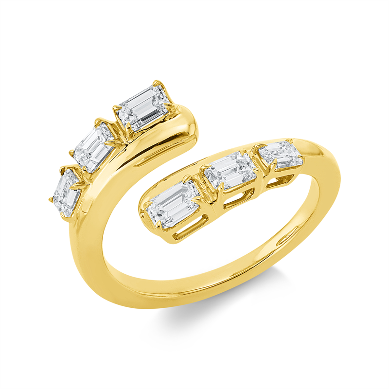 Ring 18 kt GG, 4 Sm.schliff 0,82 ct, TW-si, 2 Sm.schliff 0,29 ct, TW