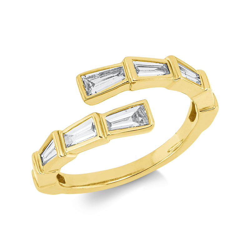 Ring 18 kt GG, 6 Trap. 0,62 ct, TW-si