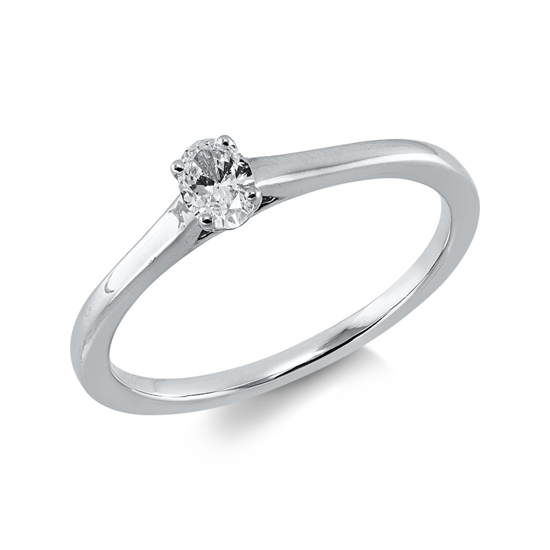 Ring 18 kt WG, 1 Oval 0,20 ct, TW-si