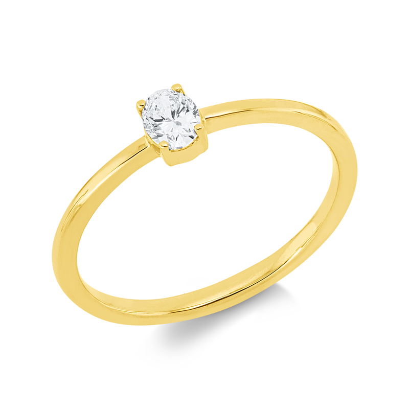Ring 18 kt GG, 1 Oval 0,20 ct, TW-si