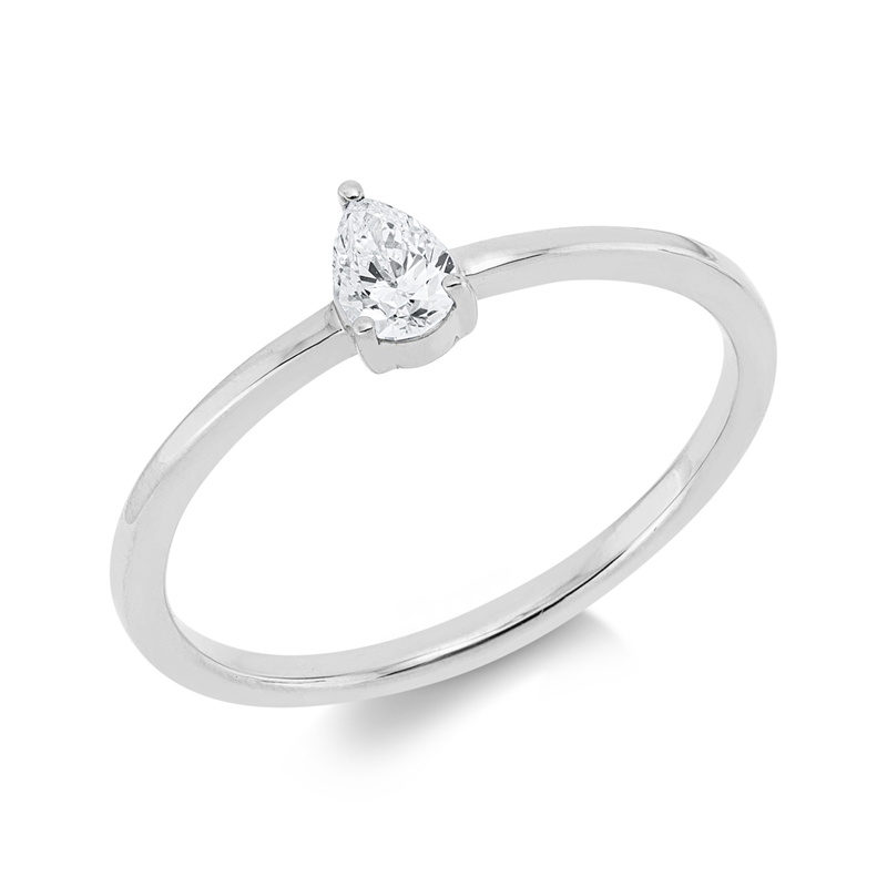 Ring 18 kt WG, 1 Tropfen 0,20 ct, TW-si