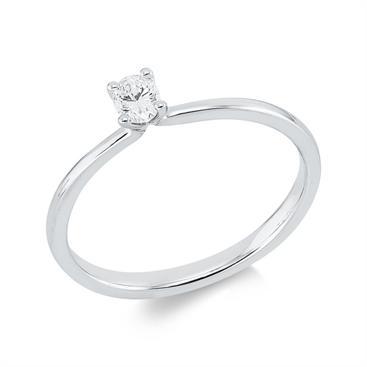 Ring 18 kt WG, 1 Oval 0,18 ct, TW-si