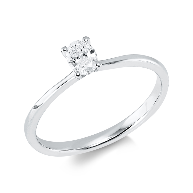 Ring 18 kt WG, 1 Oval 0,25 ct, TW-si
