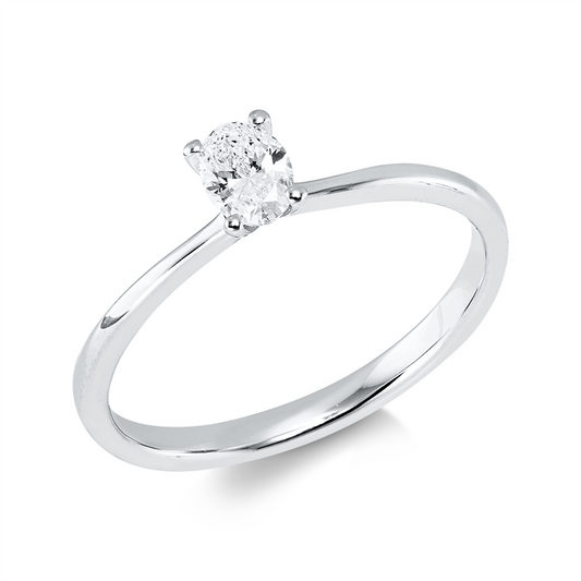 Ring 18 kt WG, 1 Oval 0,25 ct, TW-si