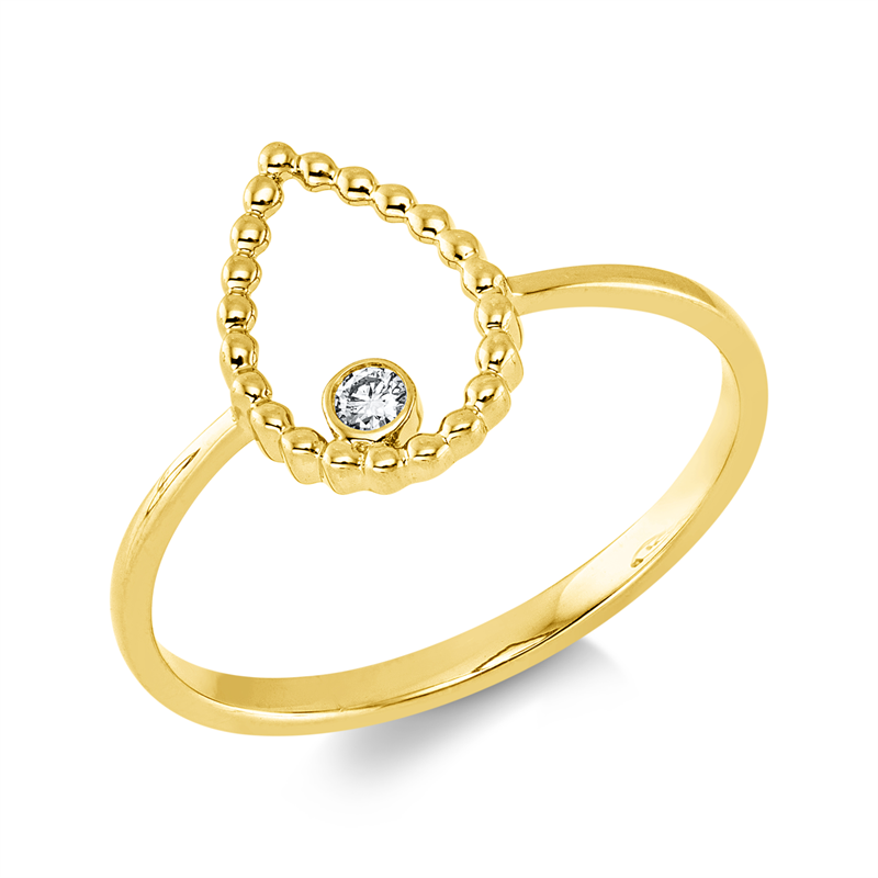 Ring 18 kt GG, 1 Brill. 0,03 ct, TW-si