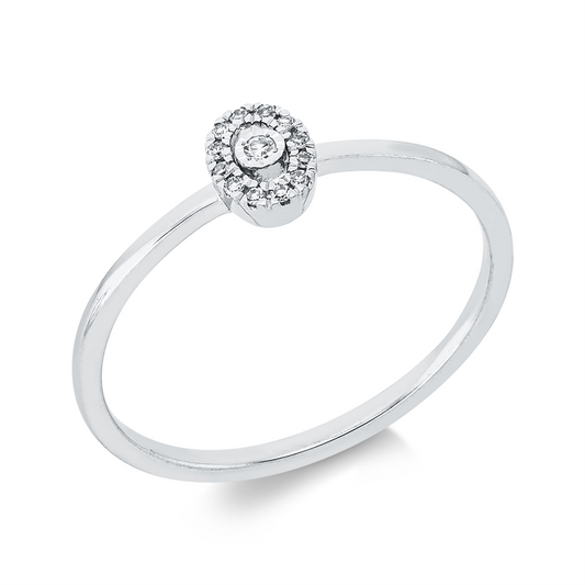Ring 18 kt WG, 1 Dia. 0,01 ct, TW-si, 12 Dia. 0,04 ct, TW-si