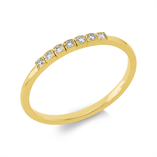 Ring 18 kt GG, 7 Brill. 0,08 ct, TW-si
