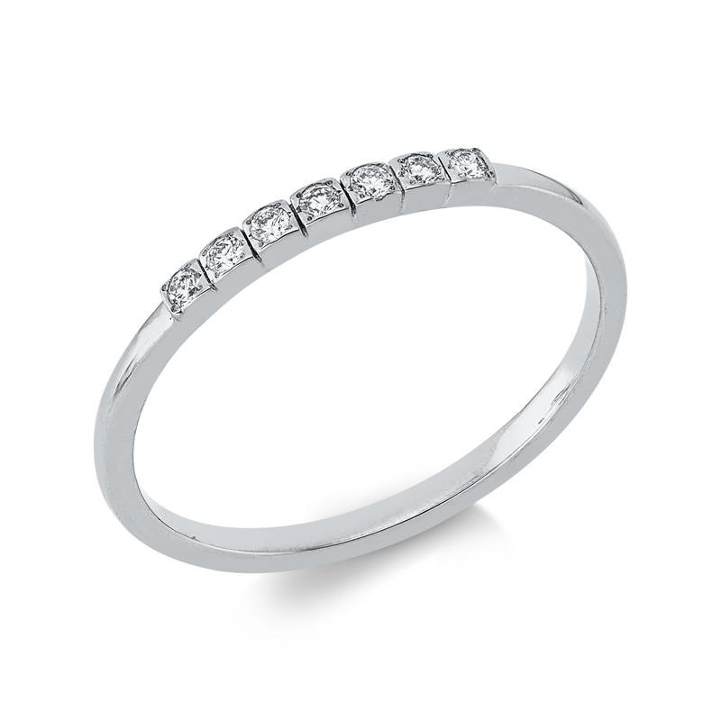 Ring 18 kt WG, 7 Brill. 0,08 ct, TW-si