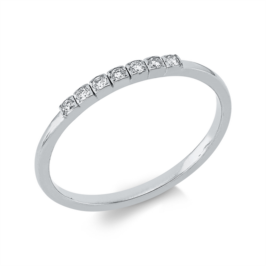 Ring 18 kt WG, 7 Brill. 0,08 ct, TW-si