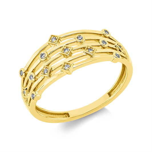 Ring 18 kt GG, 8 Dia. 0,05 ct, TW-si, 7 Dia. 0,05 ct, TW-si
