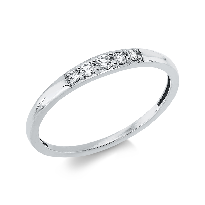 Ring 18 kt WG, 2 Brill. 0,04 ct, TW-si, 1 Brill. 0,04 ct, TW-si, 2 Brill. 0,03 ct, TW-si