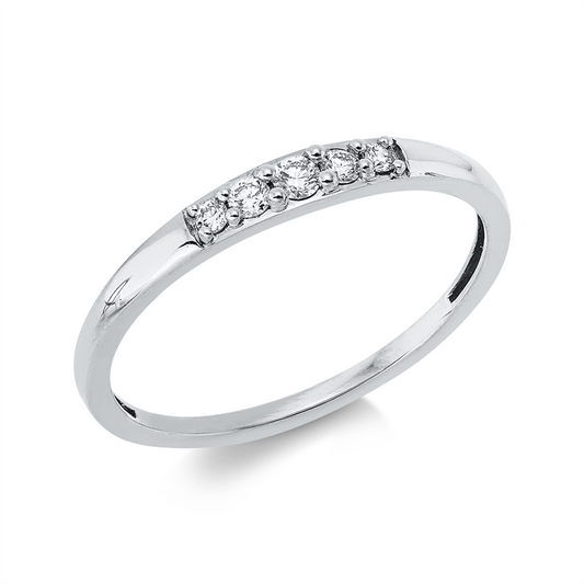 Ring 18 kt WG, 2 Brill. 0,04 ct, TW-si, 1 Brill. 0,04 ct, TW-si, 2 Brill. 0,03 ct, TW-si