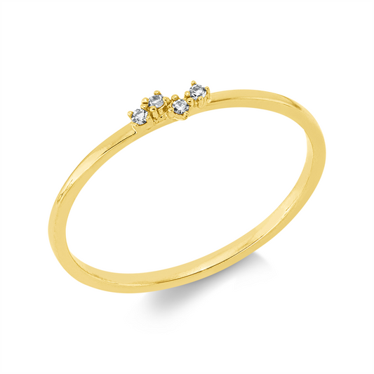 Ring 18 kt GG, 2 Dia. 0,02 ct, TW-si, 2 Dia. 0,01 ct, TW-si