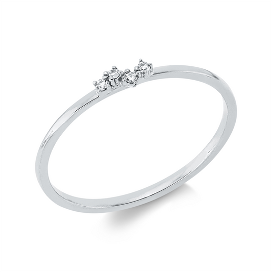 Ring 18 kt WG, 2 Dia. 0,02 ct, TW-si, 2 Dia. 0,01 ct, TW-si