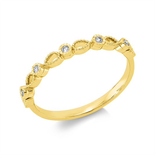 Ring 18 kt GG, 5 Brill. 0,05 ct, TW-si