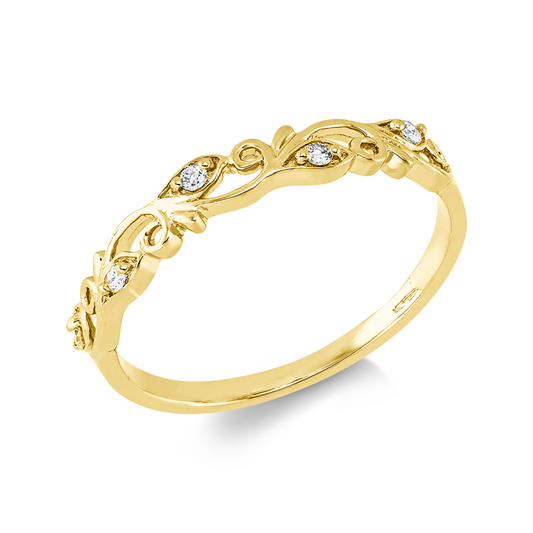 Ring 18 kt GG, 5 Brill. 0,07 ct, TW-si