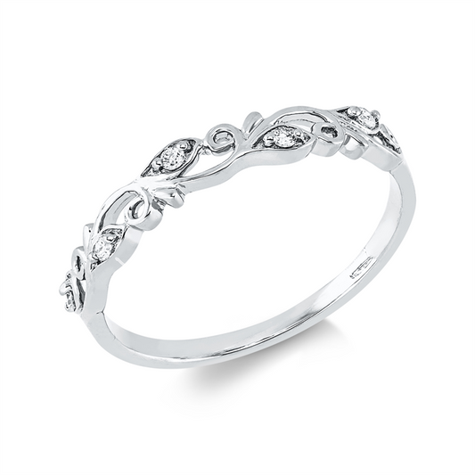 Ring 18 kt WG, 5 Brill. 0,07 ct, TW-si
