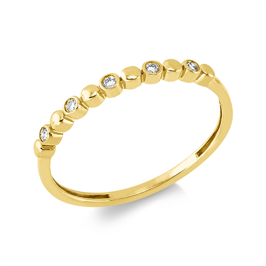 Ring 18 kt GG, 5 Brill. 0,05 ct, TW-si