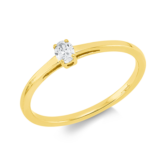 Ring 18 kt GG, 1 Oval 0,11 ct, TW-si