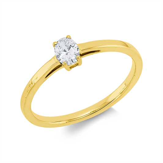 Ring 18 kt GG, 1 Oval 0,23 ct, TW-si