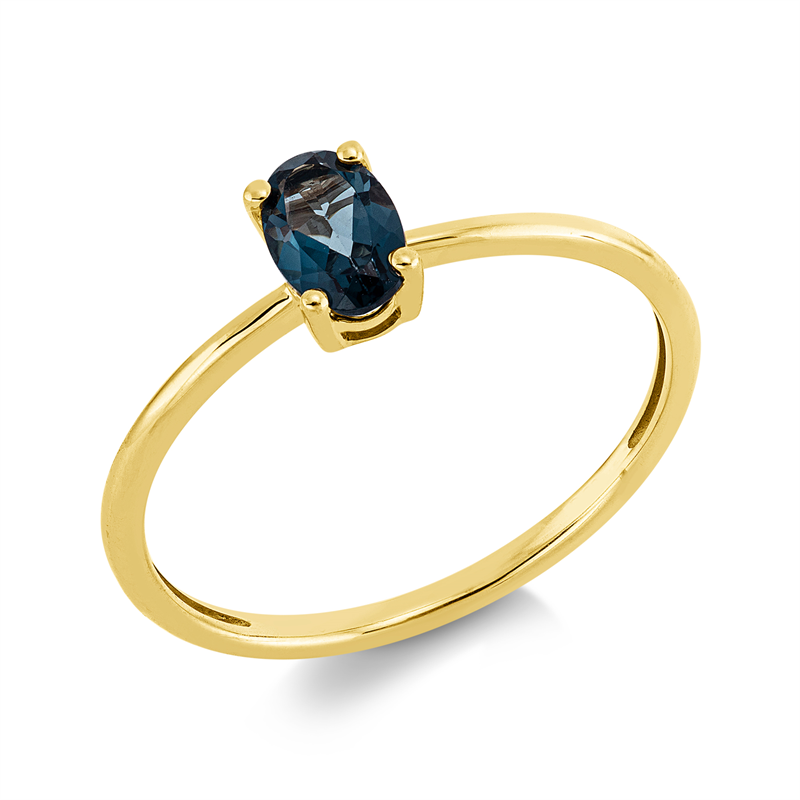 Ring 18 kt GG, 1 Topas 0,53 ct Lond. blue