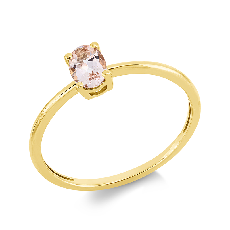 Ring 18 kt GG, 1 Morganit 0,38 ct rosa