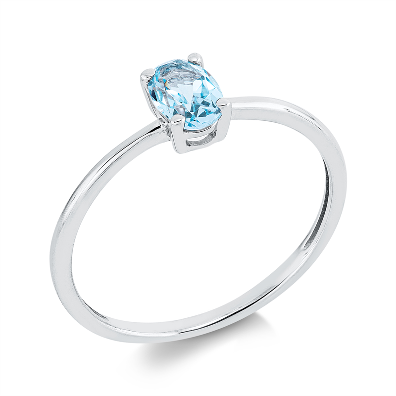 Ring 18 kt WG, 1 Topas 0,52 ct sky blue