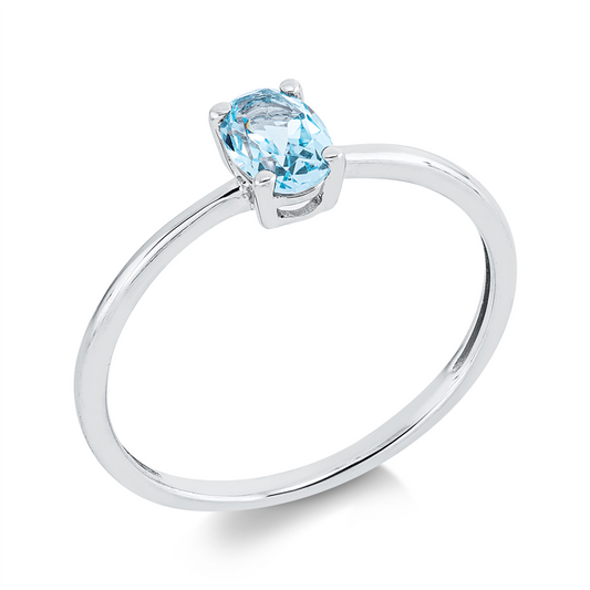 Ring 18 kt WG, 1 Topas 0,52 ct sky blue