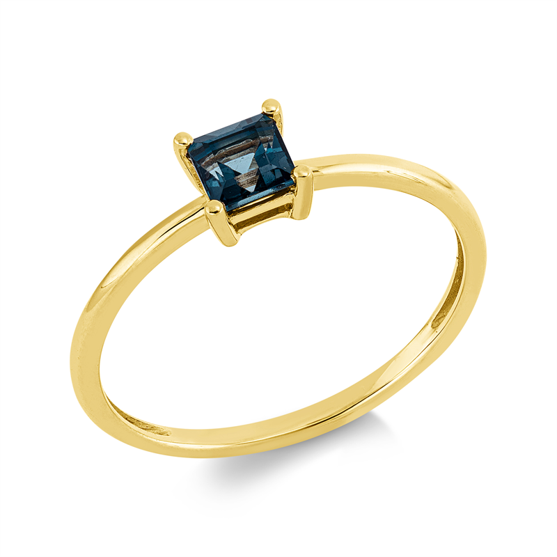 Ring 18 kt GG, 1 Topas 0,42 ct Lond. blue