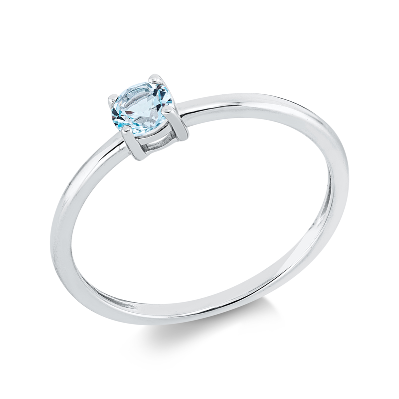 Ring 18 kt WG, 1 Topas 0,31 ct sky blue