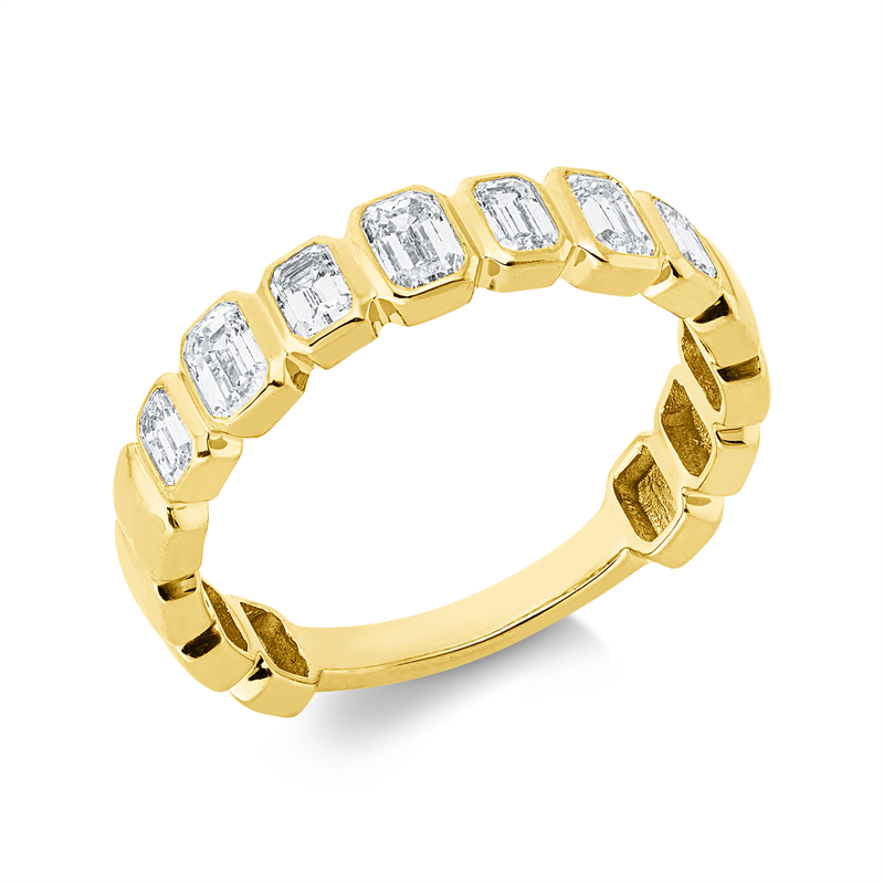Ring 18 kt GG, 7 Sm.schliff 0,77 ct, TW-si