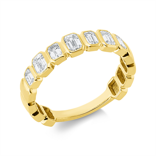 Ring 18 kt GG, 7 Sm.schliff 0,77 ct, TW-si