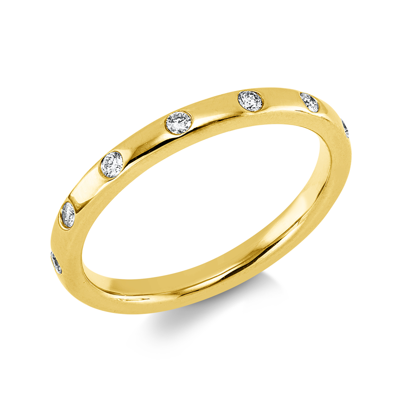 Ring 14 kt GG, 13 Brill. 0,19 ct, TW-si