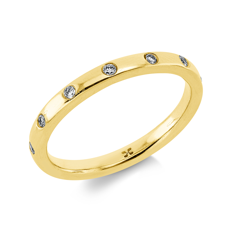 Ring 18 kt GG, 13 Brill. 0,20 ct, TW-si