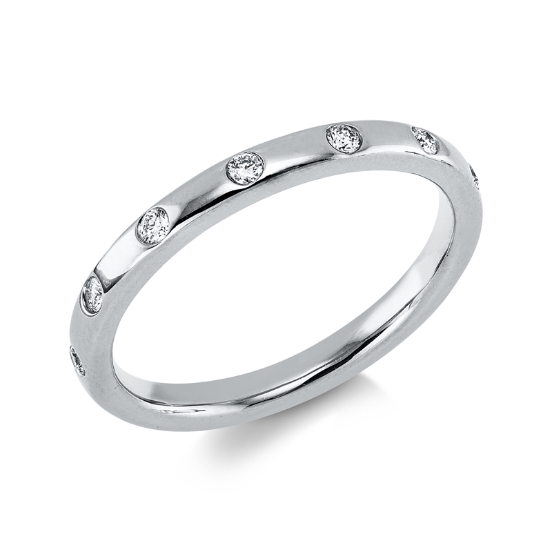 Ring 18 kt WG, 13 Brill. 0,21 ct, TW-si