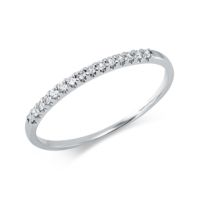 Ring 18 kt WG, 15 Brill. 0,09 ct, TW-si
