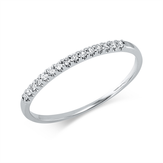 Ring 18 kt WG, 15 Brill. 0,09 ct, TW-si