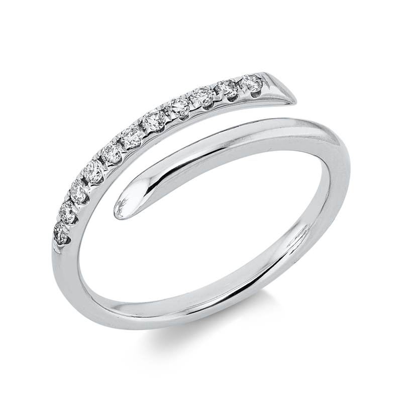 Ring 14 kt WG, 11 Brill. 0,15 ct, TW-pi