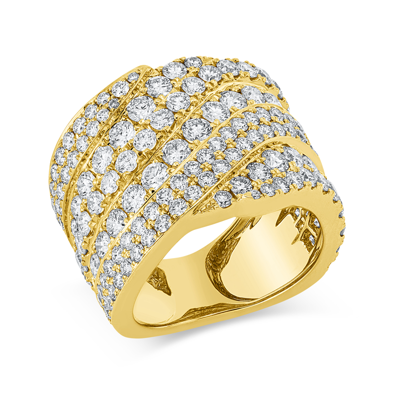 Ring 18 kt GG, 148 Brill. 4,06 ct, TW-vsi
