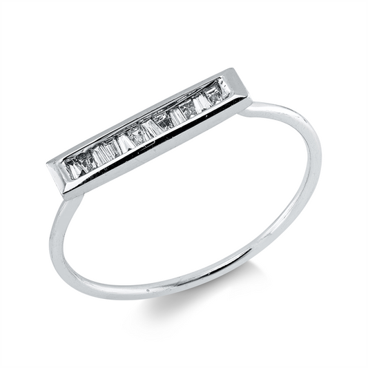 Ring 18 kt WG, 12 Trap. 0,12 ct, TW-vsi/si