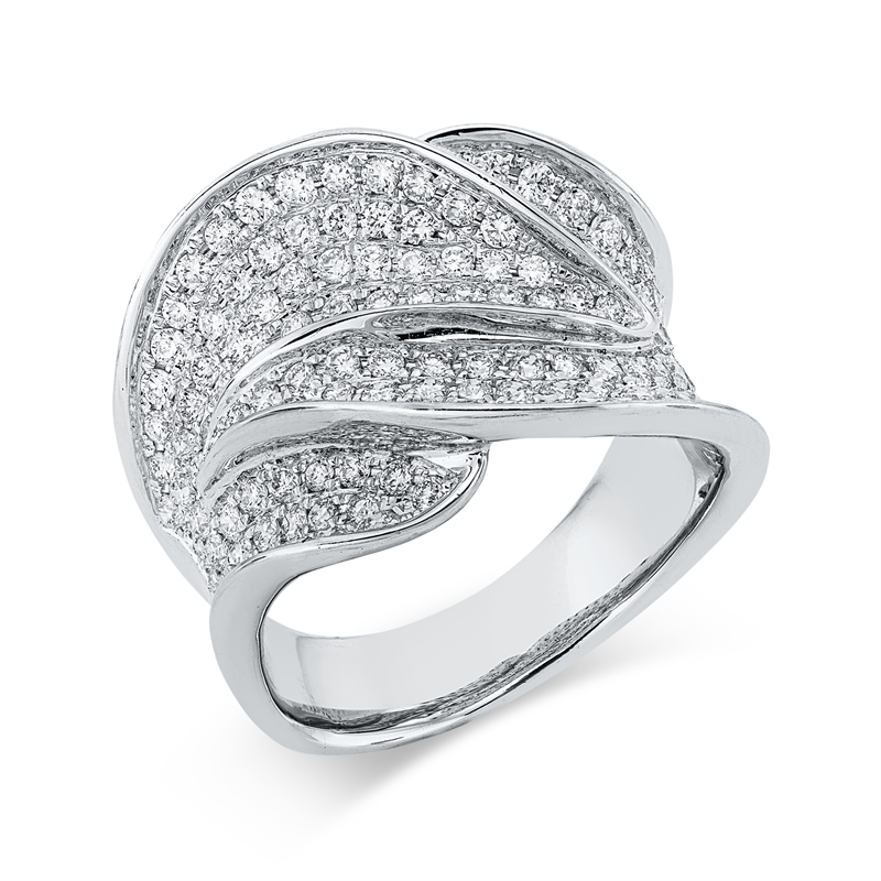 Ring 18 kt WG, 144 Brill. 1,75 ct, TW-vsi