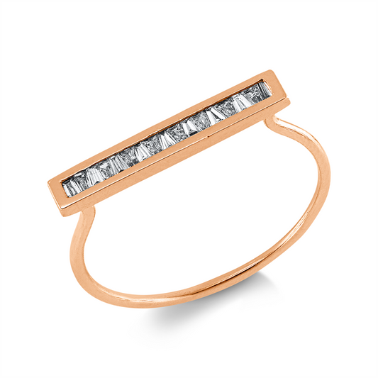 Ring 14 kt RG, 17 Trap. 0,17 ct, I-si