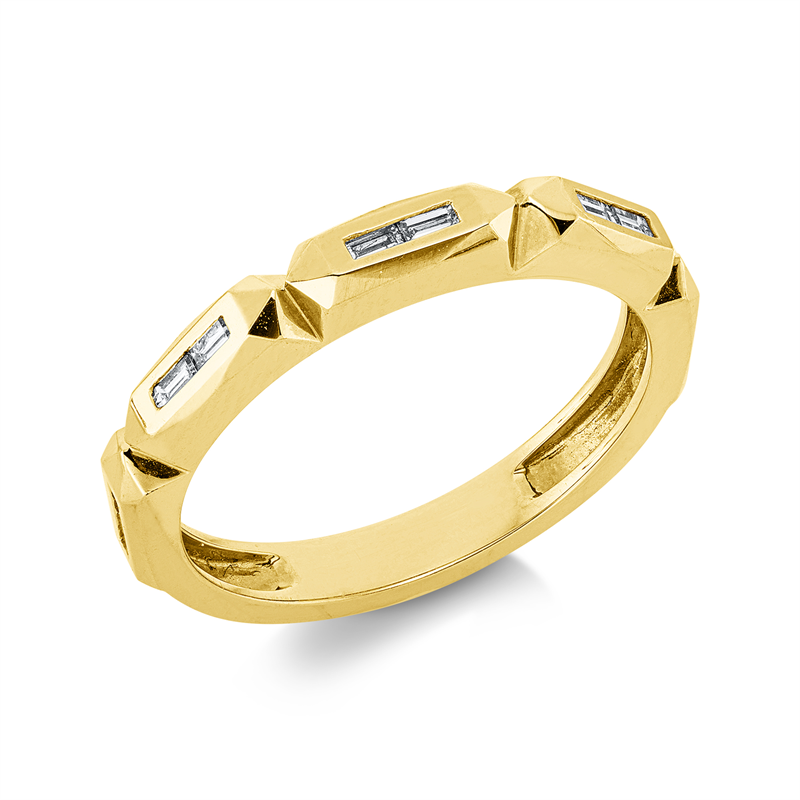Ring 14 kt GG, 10 Bag. 0,18 ct, TW-vsi