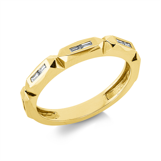 Ring 14 kt GG, 10 Bag. 0,18 ct, TW-vsi