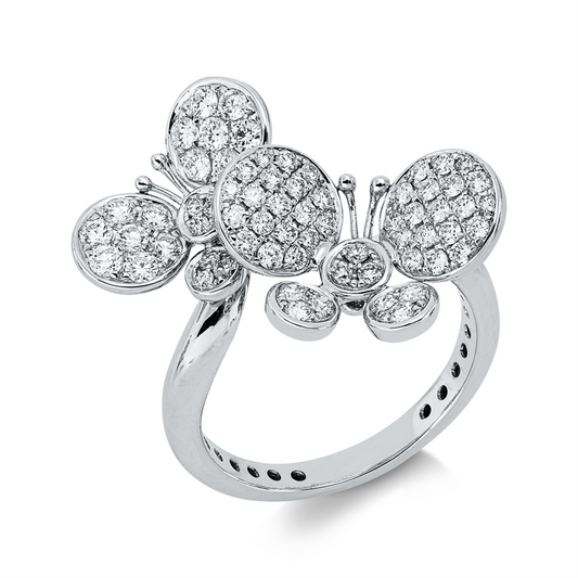Ring 18 kt WG, 70 Brill. 0,88 ct, TW-vsi